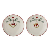 Bloomingville Yule Teller, 2er Set – Weihnachtsteller Ø16 cm mit Weihnachtsmotiven, dänisches Design