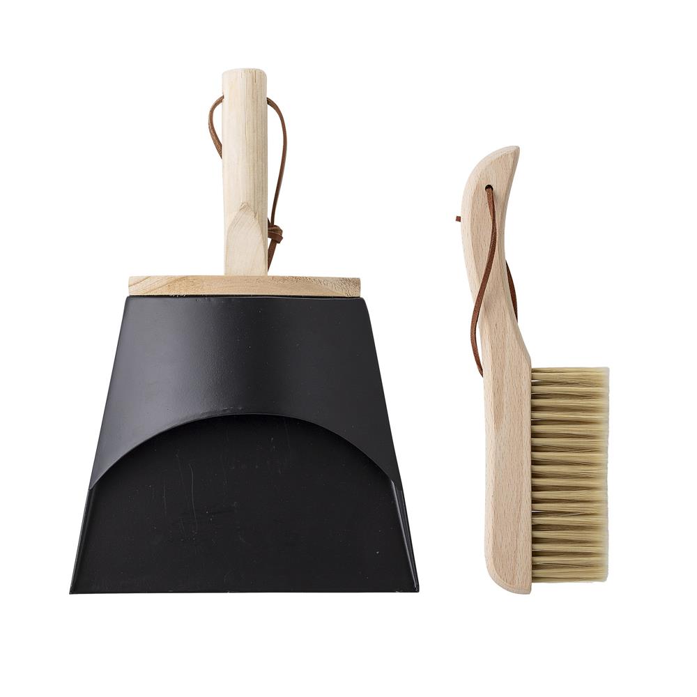 Bloomingville Handfeger & Kehrblech Set natur Buche Kehrschaufel & Besen Garnitur dänisches Design