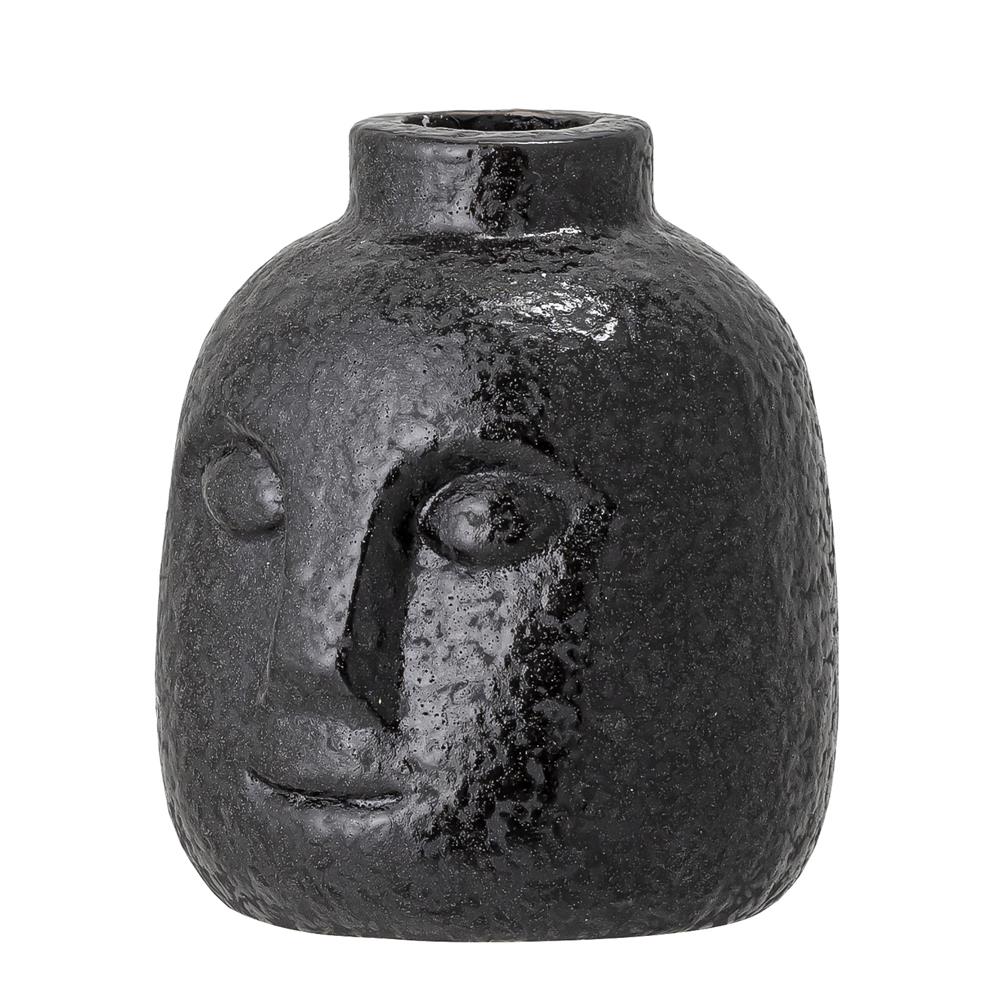Bloomingville Eliot Kerzenständer Steingut Schwarz 8,5 x 9 x 7,5 cm Kerzenhalter