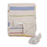Bloomingville Pontino Decke Natur 160x130 cm aus recycelter Baumwolle – Wohndecke Kuscheldecke