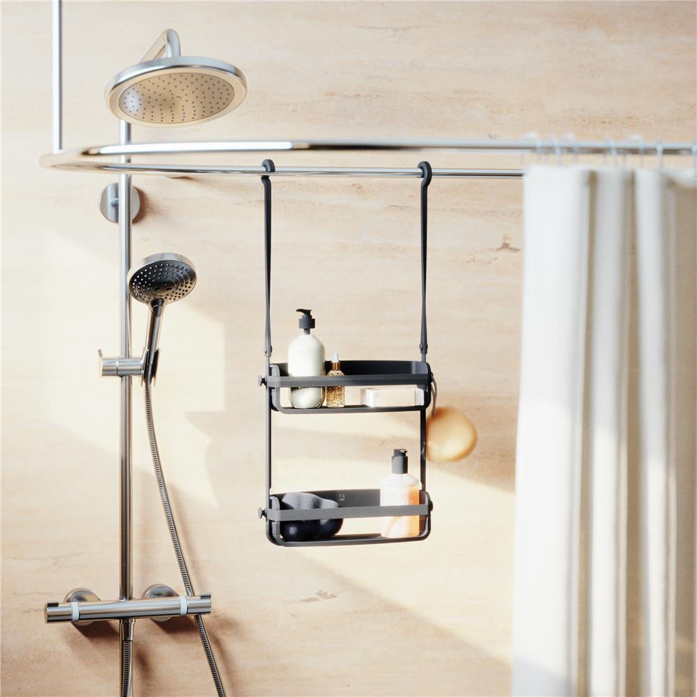 Umbra Flex Duschablage, Duschregal ohne Bohren, Duschcaddy, Duschdiener, in Schwarz