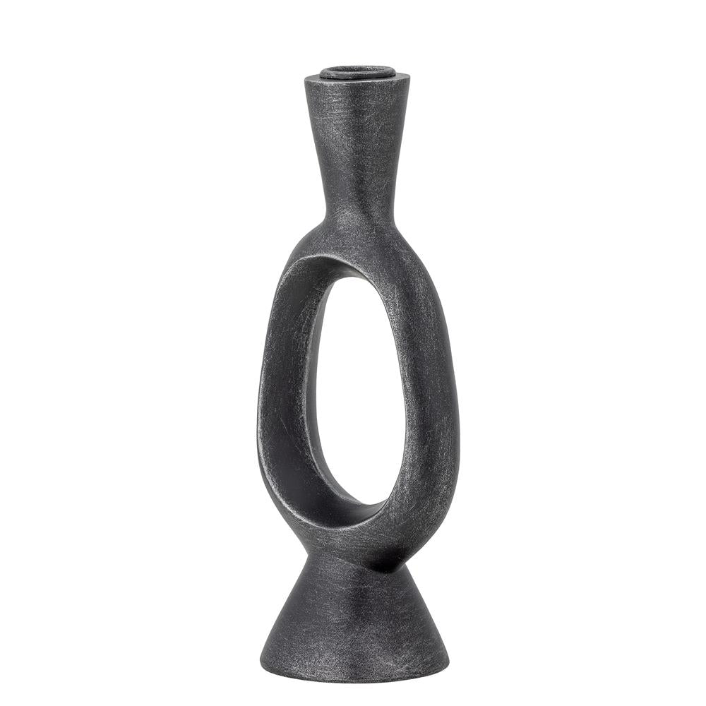 Bloomingville Bijan Kerzenhalter schwarz aus Polyresin – dekorativer Kerzenhalter für Wohnzimmer