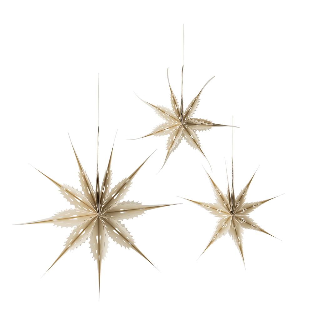 Bloomingville Ilo Stern Weiß Papier 3er Set Weihnachtsstern zum Aufhängen