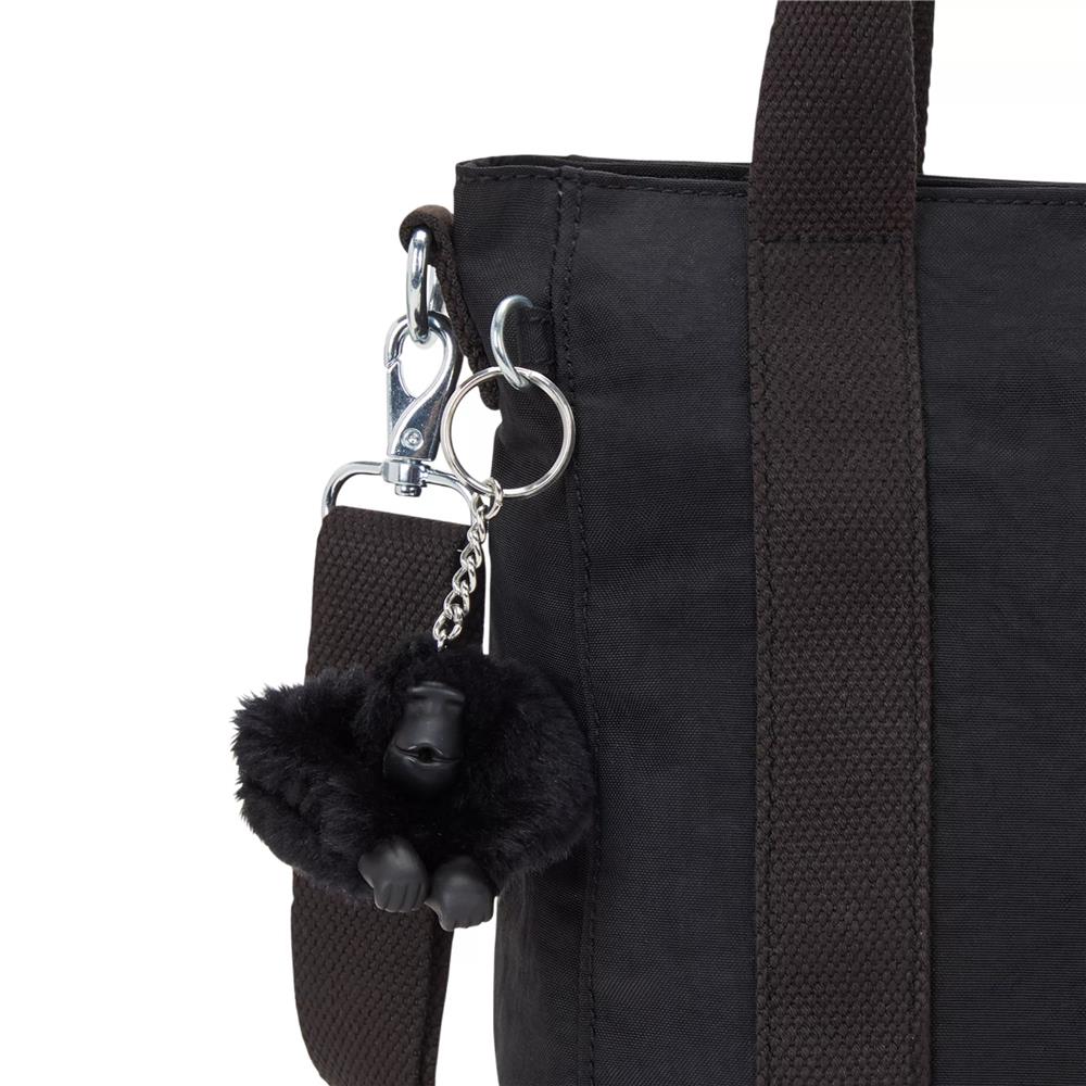 Kipling ASSENI MINI, Mini Tote Bag, Black Noir (schwarz), kleine Handtasche mit Schultergurt