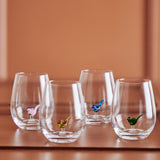 Bloomingville Misa Trinkgläser 4er Set 560 ml Glas bunt Vogel