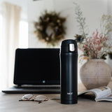 NILS Thermobecher 500 ml Edelstahl schwarz auslaufsicher für Camping Reise Alltag
