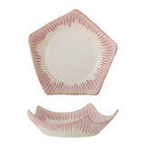 Bloomingville Floral Schale aus Steingut in Rosa, große Servierschale mit reaktiver Glasur, dekorativ