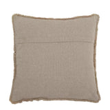 Bloomingville Taranto Kissen Natur – Baumwollkissen 45x45 cm mit Stickmuster & Fransen