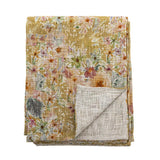 Bloomingville Manoj Decke 152x127 cm bunt - Baumwolldecke mit Blumenmuster für Sofa & Wohnbereich