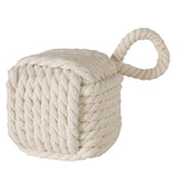 BOLTZE Türstopper quadratisch Strick Beige mit Schlaufe – als Buchstütze, Fensterstopper & Türhalter