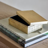 Bloomingville Nenon Box gold - MDF Aufbewahrungsbox glänzend für Schmuck Deko & Ordnung