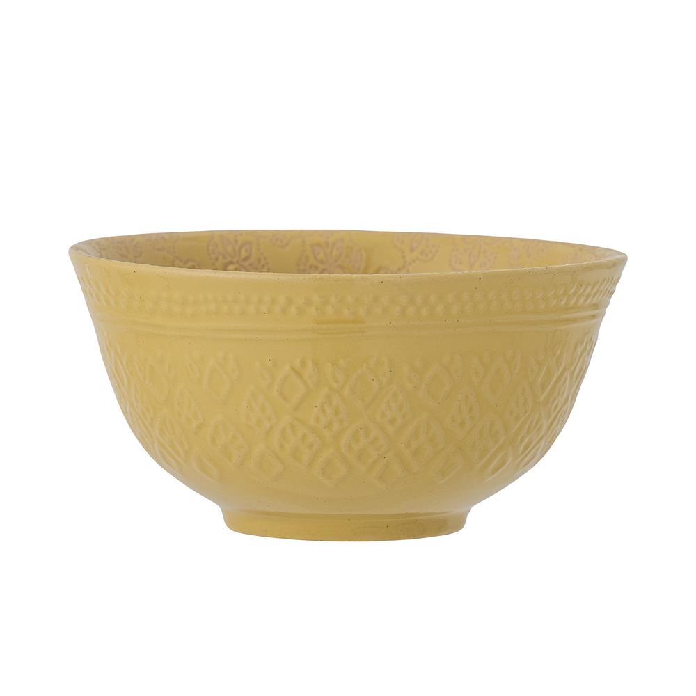 Bloomingville Marsala Schale gelb D15 cm, 700 ml aus Steingut – Frühstücksschale für Küche & Tischdeko
