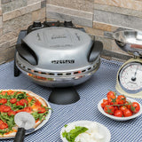 G3Ferrari elektrischer Pizzaofen Delizia 1200 W für Pizza Ø 31cm silber Pizzamaker mit feuerfestem Naturstein