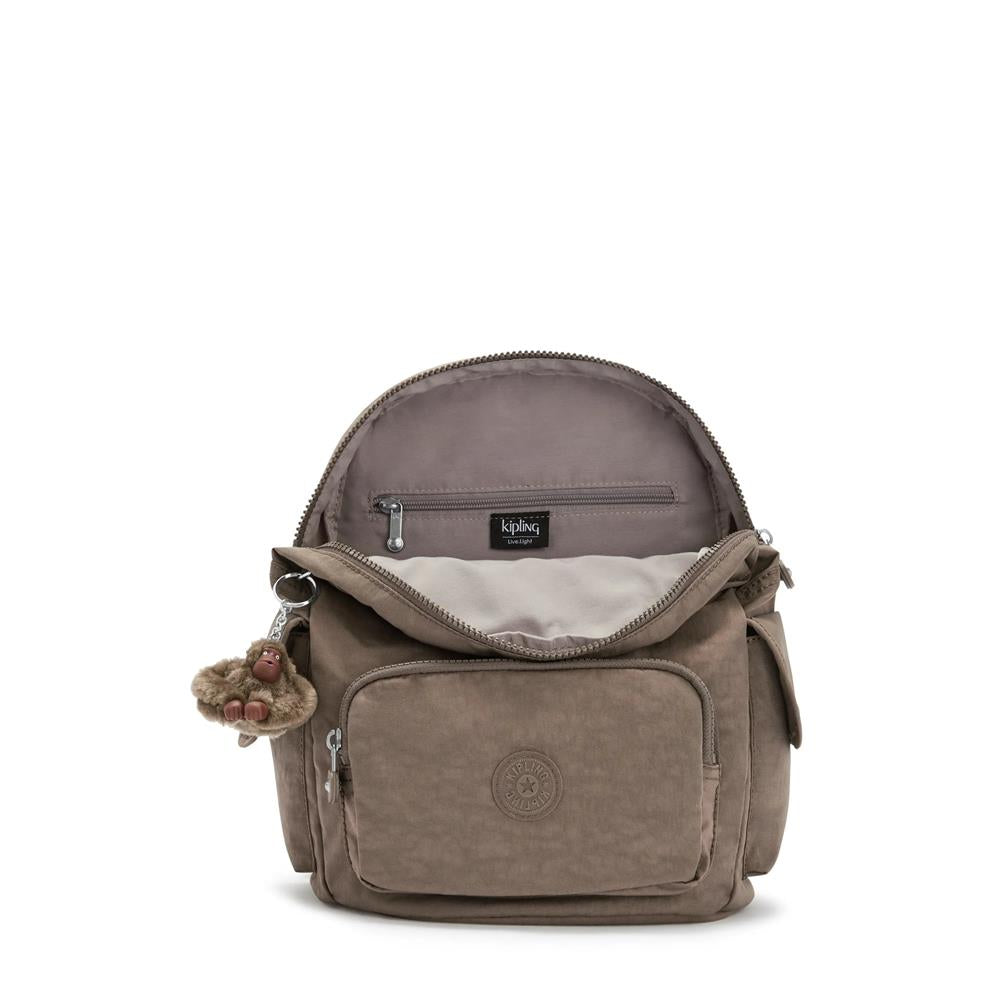 Kipling CITY PACK S, kleiner Rucksack, True Beige (beige), Damenrucksack mit vielen Fächern