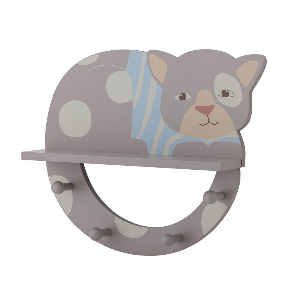 Bloomingville MINI Mille Garderobe bunt - Wandgarderobe Katze Kinderzimmer Hakenleiste Deko