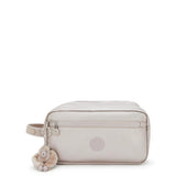 Kipling AGOT, Kulturtasche, Metallic Glow (beige), Kosmetiktasche mit Reißverschluss & Fächern