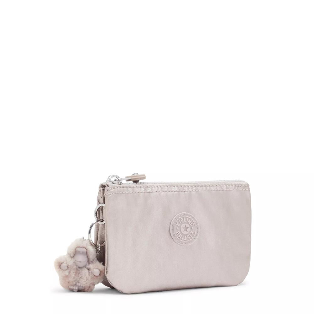 Kipling CREATIVITY S, kleine Geldbörse, Metallic Glow (beige), Portemonnaie mit Reißverschluss