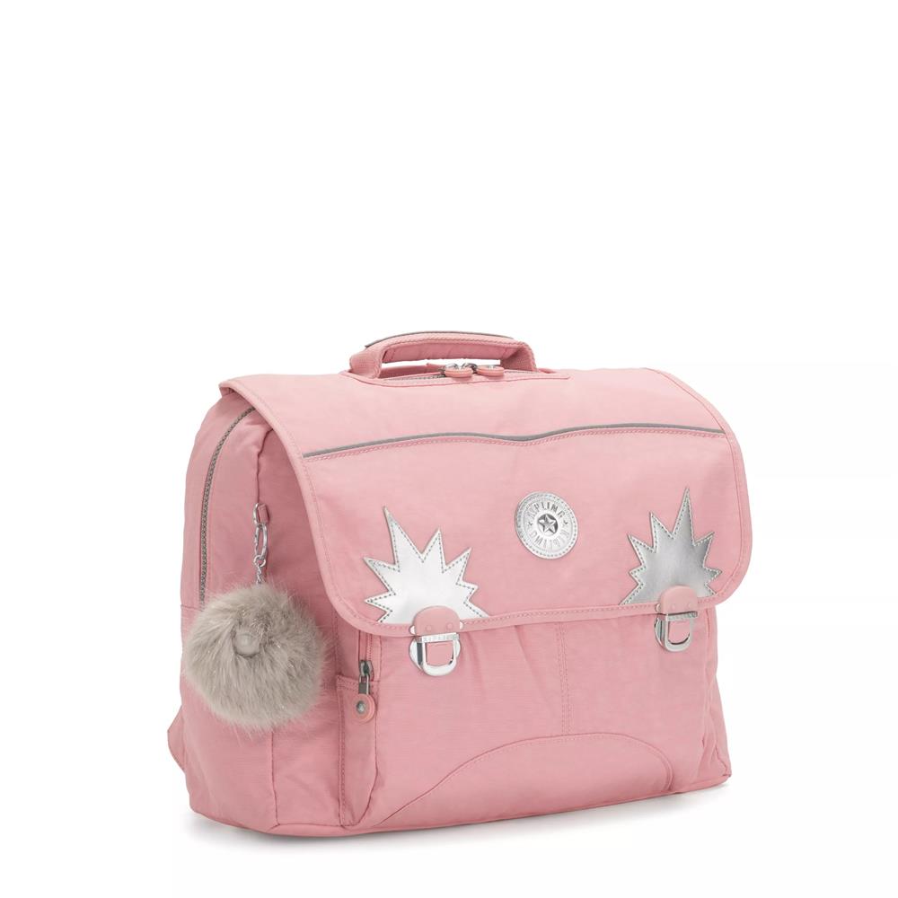 Kipling INIKO, mittelgroße Schultasche, Bridal Rose (rosa), Schulrucksack mit gepolsterten Trägern