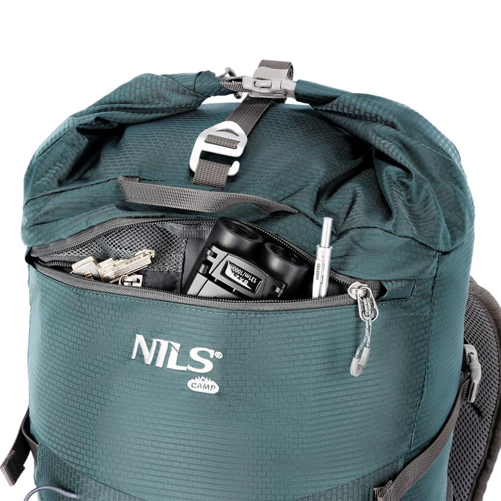 NILS CAMP Trekkingrucksack Kjolen 40L in Grün - Outdoor Rucksack mit Belüftung & Regenhülle