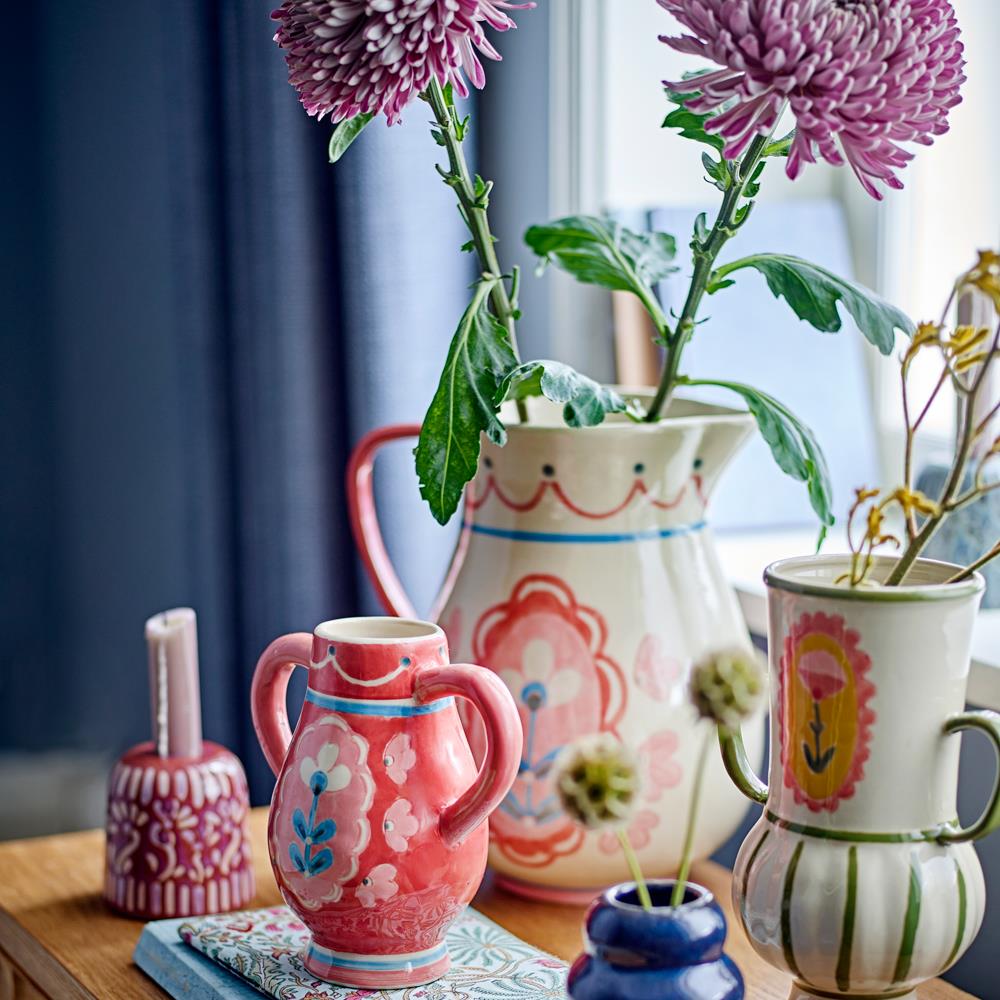 Bloomingville Odina Vase Bunt Steingut Deko-Vase 21cm