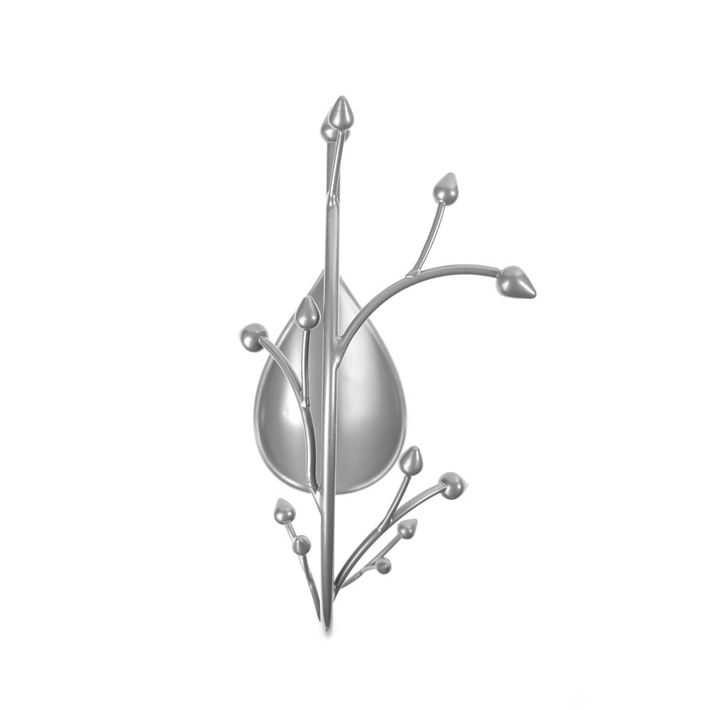 Umbra Orchid Schmuckständer Schmuckbaum für Ketten Grau mit integrierter Schmuckablage für Ringe Ohrringe Armbänder Uhren und Accessoires Metall