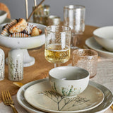 Bloomingville Bea Speise Geschirrset 12-tlg. Natur Steingut handbemalt mit Crackle-Glasur