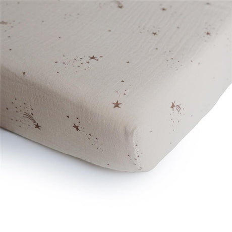 Mushie Extra weiches Musselin-Kinderbettlaken, Falling Stars, 132x71cm Spannbettlaken