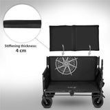 NILS CAMP Bollerwagen faltbar 140L in Grün - Strandwagen mit Sitzfunktion für Camping & Outdoor
