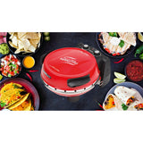 G3Ferrari elektrischer Pizzaofen Napoletana rot inkl. 2-ten Stein zum Überbacken im Deckel bis 400 °C
