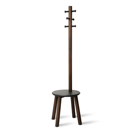 Umbra Pillar Garderobenständer mit integriertem Hocker 50 x 50 x 165 cm Holz Schwarz Walnuss