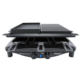 Steba Raclette RC 4 PLUS DELUXE – 4-in-1 Raclette mit Naturstein, Grillplatte & Gourmet-Pfanne, 8 Pfännchen, 1450 W