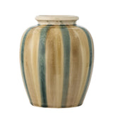 Bloomingville Rahima Vase bunt - Steingut Vase mit Streifen Deko für Wohnzimmer & Tisch