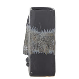 Bloomingville Nasru Vase – Schwarzes Steingut mit Gesichtsform, L15×H22×W10,5 cm