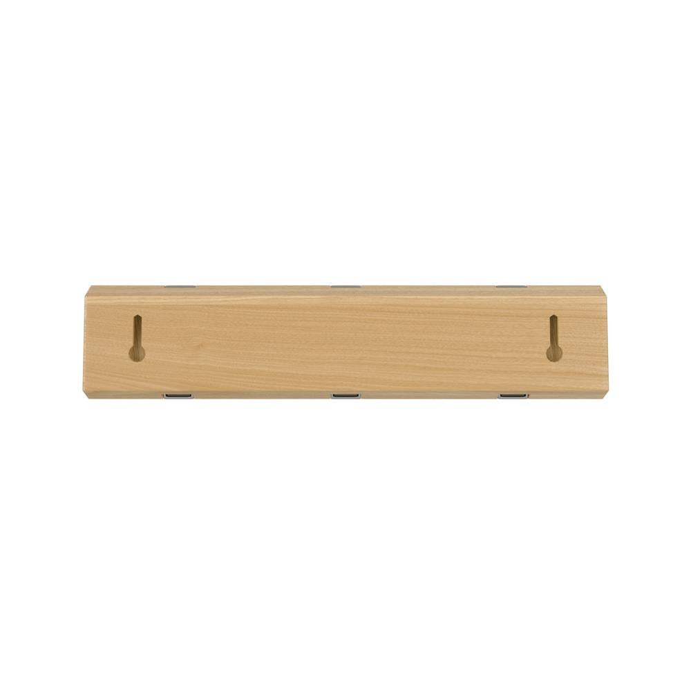 Umbra Flip Wandgarderobe, Garderobenleiste in Natur, mit 3 beweglichen Haken in Silber