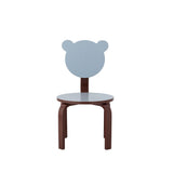 Bloomingville MINI Liova Stuhl blau - Kinderstuhl mit Bärenkopf aus MDF für Kinderzimmer