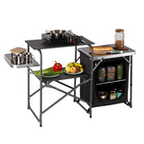 NILS CAMP Campingschrank faltbar für Camping Outdoor Küche mit Stauraum