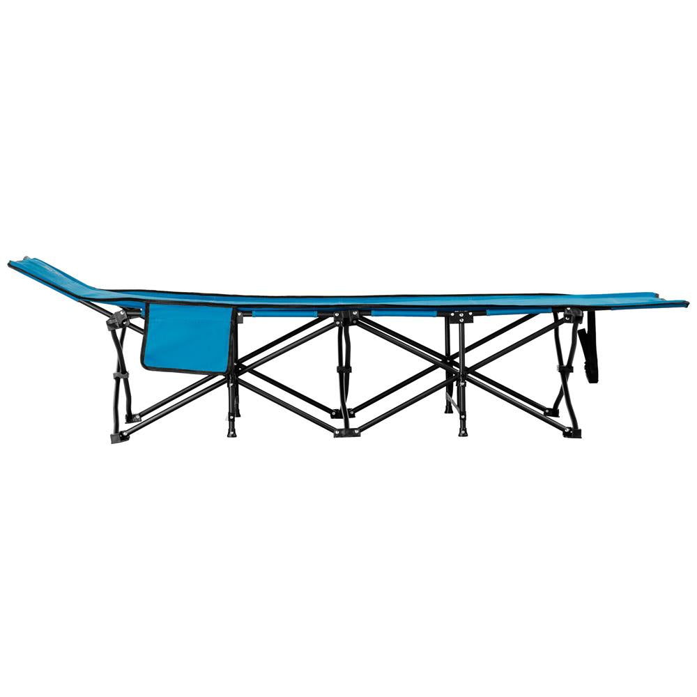 NILS CAMP Campingbett klappbar 190 cm blau Feldbett für Camping Outdoor Garten Reisbett