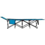 NILS CAMP Campingbett klappbar 190 cm blau Feldbett für Camping Outdoor Garten Reisbett