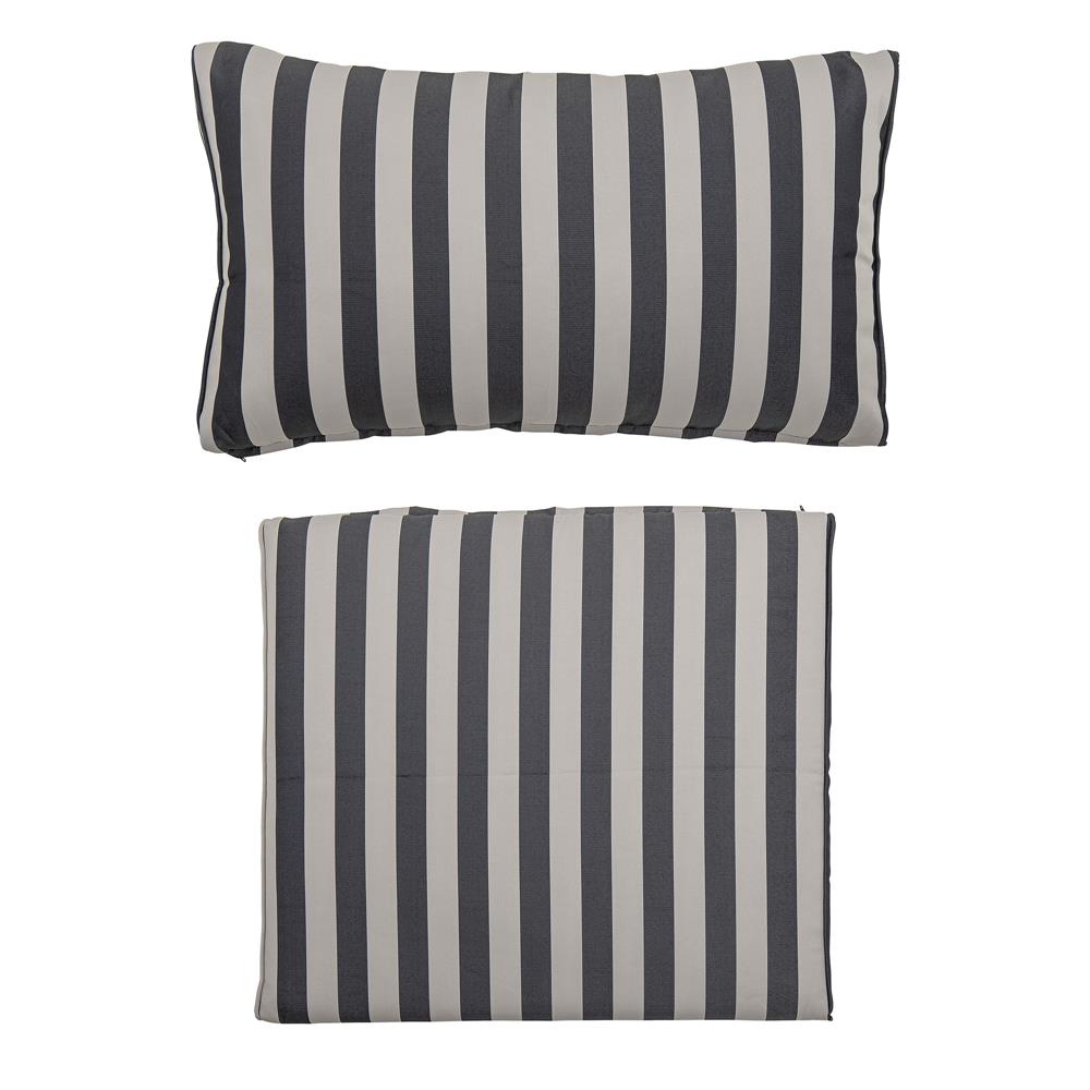 Bloomingville Mundo Kissenbezug (Keine Füllung), Schwarz, Polyester, L66xH9xW58/L75xH45xW9 cm, Set of 2