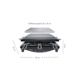 Steba Raclette RC 3 PLUS mit Naturstein & Stahlgussplatte – 8 Pfännchen, 1450 W, Made in Germany