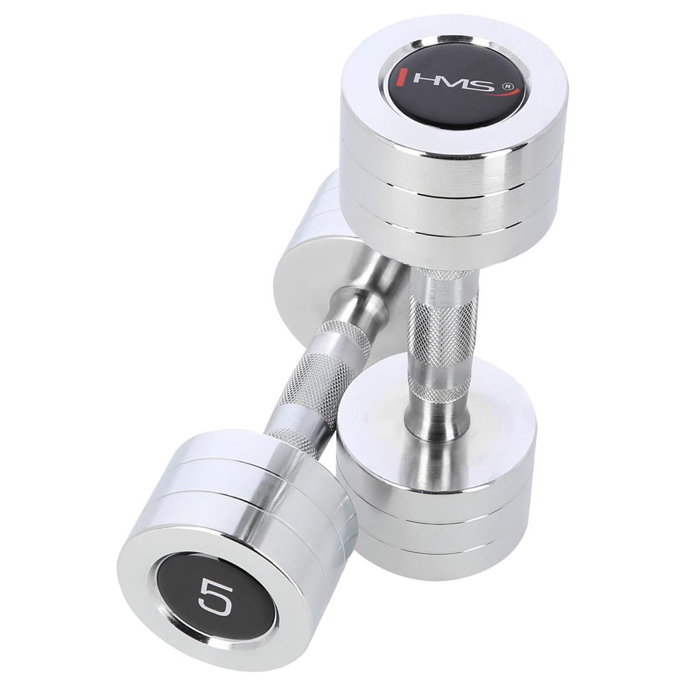 Kurzhantel Set 2x 5 kg verchromt Stahl | HMS CHD