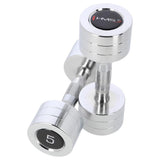 Kurzhantel Set 2x 5 kg verchromt Stahl | HMS CHD