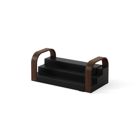 Umbra Bellwood Dreistufiges Gewürzregal, Erweiterbarer Küchen Organizer in Schwarz/Walnuss