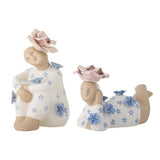 Bloomingville Floriella Deko aus Steingut in Bunt – 2er Set dekorative Figuren fürs Wohnzimmer