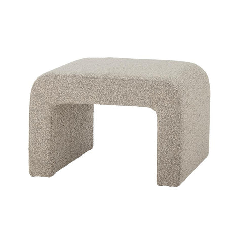 Bloomingville Bobbie Hocker aus Bouclé in Natur – gepolsterter Sitzhocker fürs Wohnzimmer
