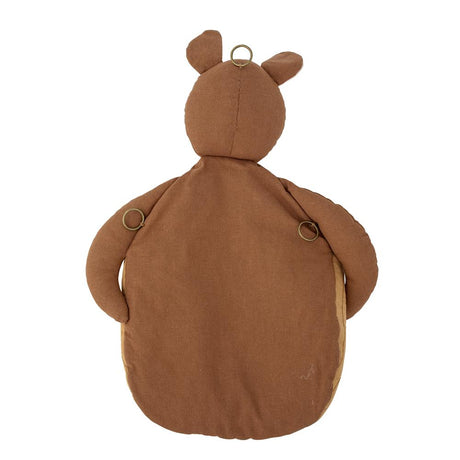 Bloomingville MINI Toto Wandkorb in Braun aus Leinen Kanguru-Motiv