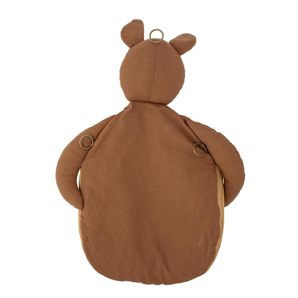 Bloomingville MINI Toto Wandkorb in Braun aus Leinen Kanguru-Motiv