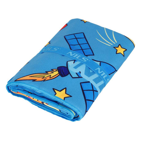 NILS Mikrofaser Kinderhandtuch 160x80 cm Space - leichtes Handtuch für Camping, Strand & Schule