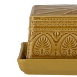 Bloomingville Rani Butterdose Gelb Steingut mit Crackle-Glasur dänisches Design
