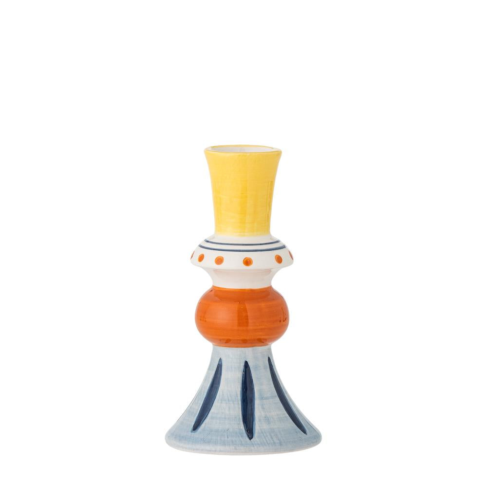 Bloomingville Kairi Deko Vase aus Steingut in Bunt D7,5 x H14 cm – skulpturale Tischdeko